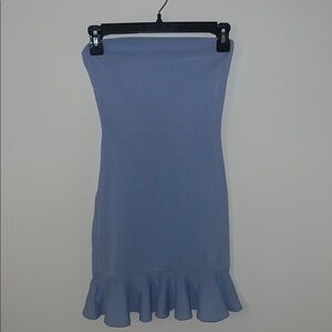 Zara Elegant Blue Ruffle Hem Skirt